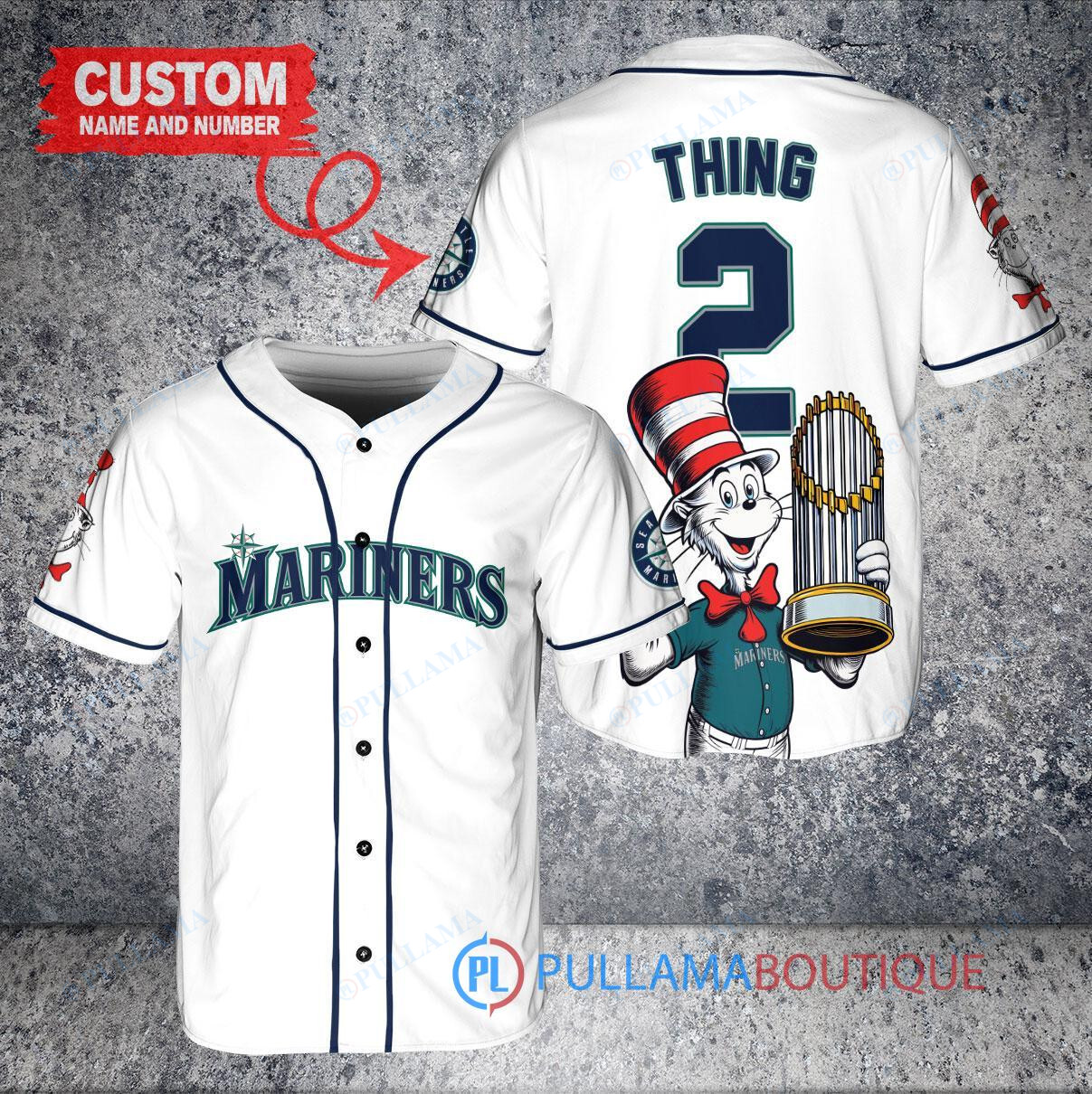 Philadelphia Phillies x Dr Seuss with World Series Trophy Custom Baseball Jersey Light Blue