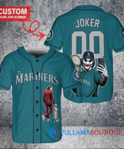 Seattle Mariners x Joker DC Comics with Trophy Custom Baseball Jersey Aqua