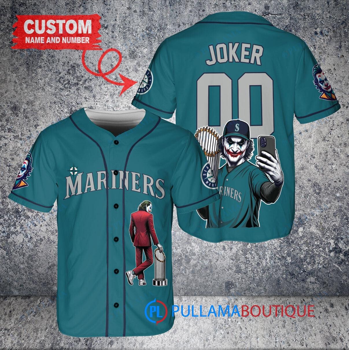 Pittsburgh Pirates x Joker DC Comics with Trophy Custom Baseball Jersey Gray