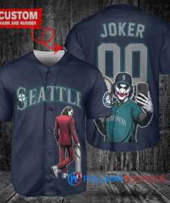 Seattle Mariners x Joker DC Comics with Trophy Custom Baseball Jersey Royal