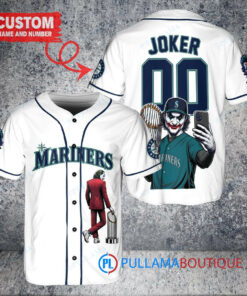 Seattle Mariners x Joker DC Comics with Trophy Custom Baseball Jersey White