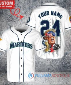 Seattle Mariners x Limited Edition with World Series Trophy Custom Baseball Jersey White