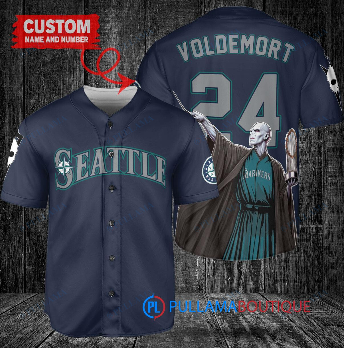 Boston Red Sox x Lord Voldemort Harry Potter Baseball Jersey – Gold/Light Blue