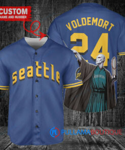 Seattle Mariners x Lord Voldemort Harry Potter with Trophy Custom Baseball Jersey Royal City Connect