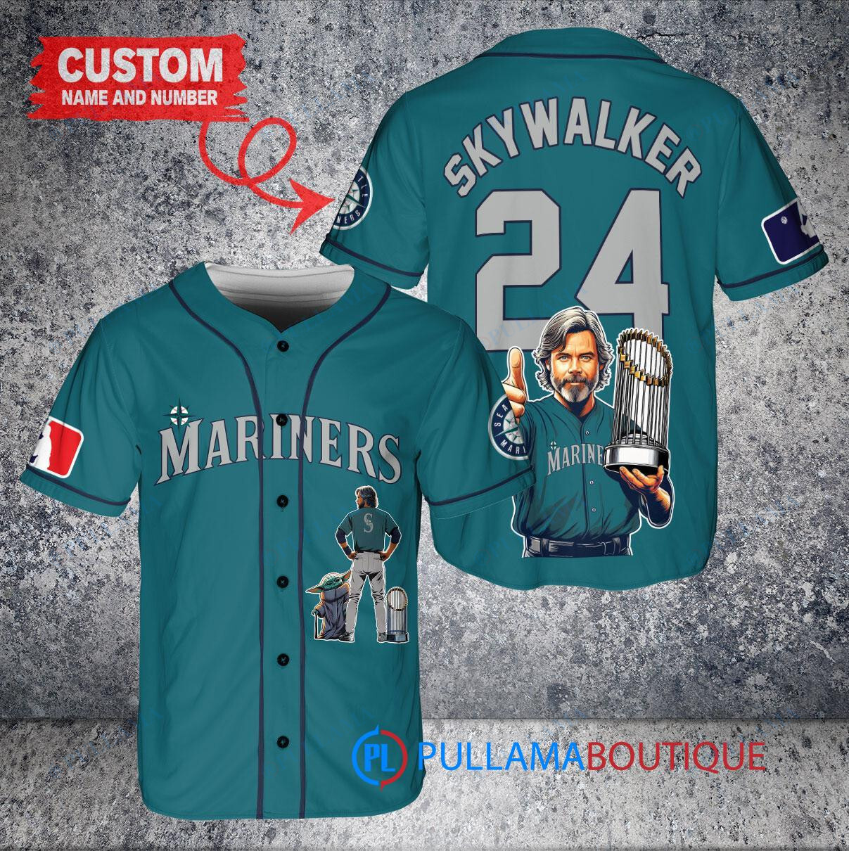 Philadelphia Phillies x Luke Skywalker Star Wars with Trophy Custom Baseball Jersey Red