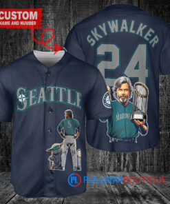 Seattle Mariners x Luke Skywalker Star Wars with Trophy Custom Baseball Jersey Royal