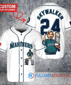 Seattle Mariners x Luke Skywalker Star Wars with Trophy Custom Baseball Jersey White