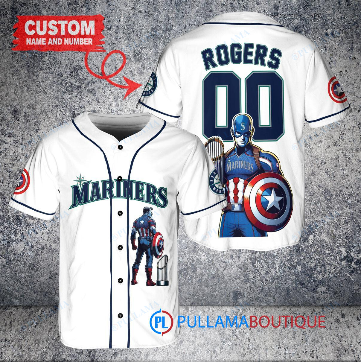 Oakland Athletics x Marvel Captain America Steve Rogers with Trophy Custom Baseball Jersey Gold