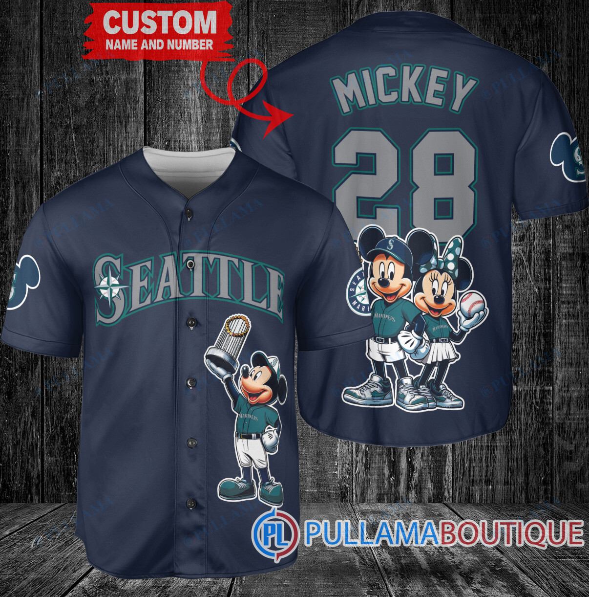 Cincinnati Reds x Mickey and Minnie with Trophy Baseball Jersey Gray