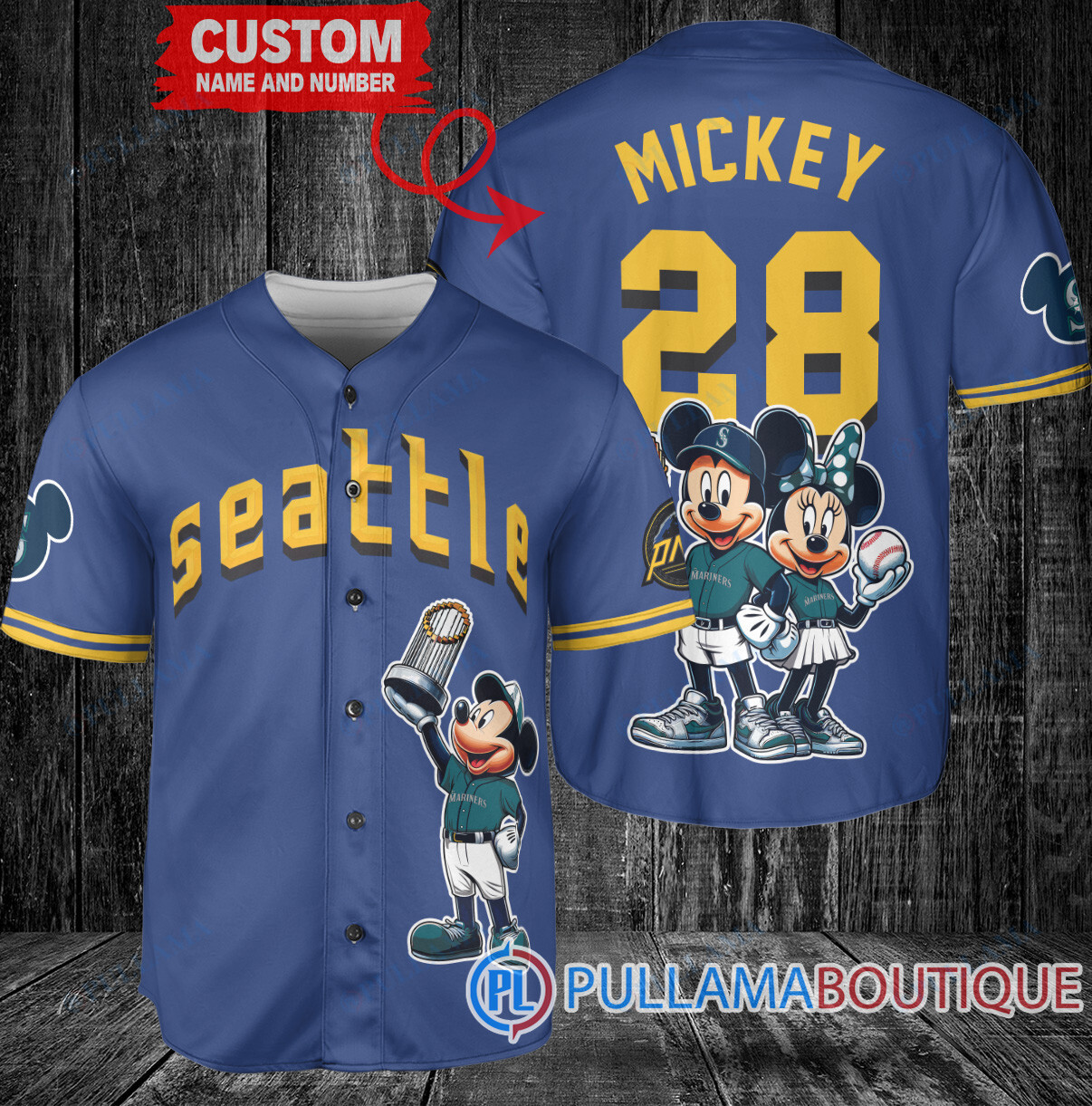 Philadelphia Phillies x Mickey and Minnie with Trophy Baseball Jersey White