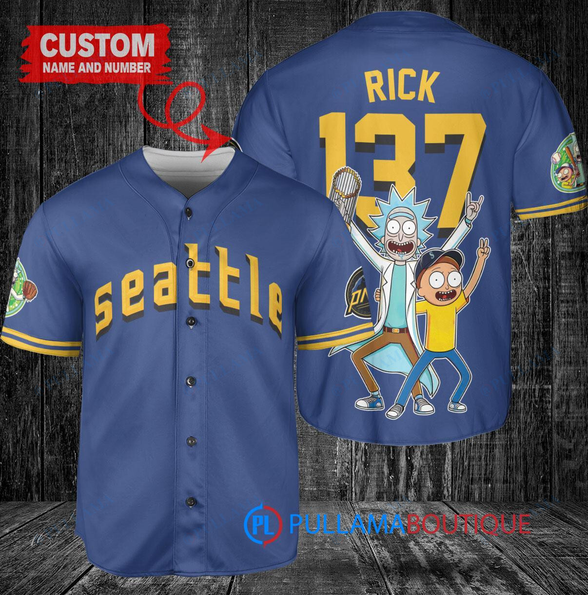 Cincinnati Reds x Rick and Morty with Trophy Custom Baseball Jersey Black 2023 City Connect