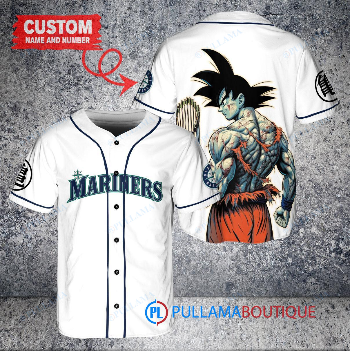 Pittsburgh Pirates x Son Goku Kakarot Super Saiyan Dragon Ball Z with Trophy Baseball Jersey Gray