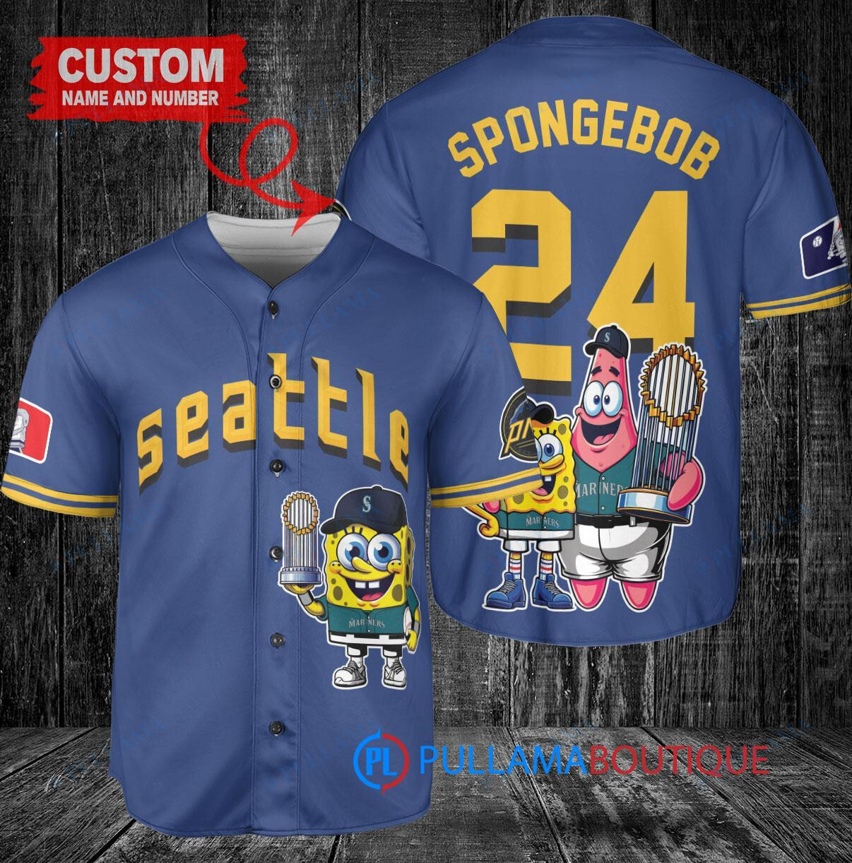 Cleveland Guardians x SpongeBob SquarePants with Trophy Custom Baseball Jersey Red