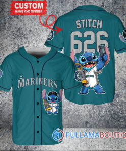 Seattle Mariners x Stitch with Trophy Baseball Jersey Aqua