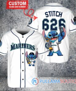 Seattle Mariners x Stitch with Trophy Baseball Jersey White