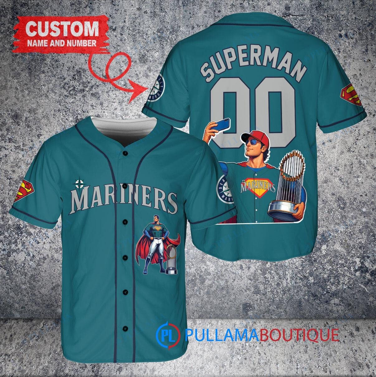 Pittsburgh Pirates x Superman DC Comics with Trophy Custom Baseball Jersey White