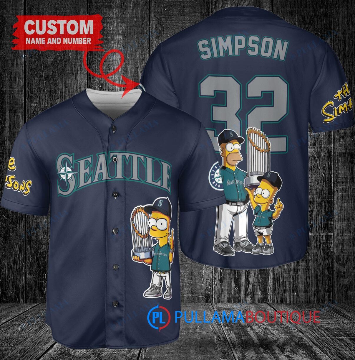 Oakland Athletics x The Simpsons Bart Simpson, Homer Simpson, Lisa Simpson with Trophy Custom Baseball Jersey Gold