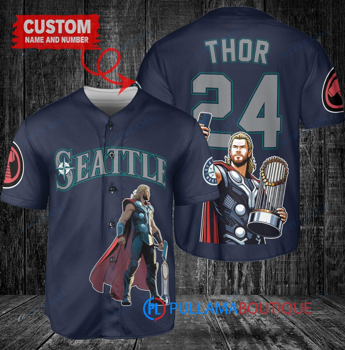 Chicago White Sox x Thor Marvel with Trophy Custom Baseball Jersey White Stripe