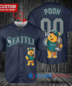 Seattle Mariners x Winnie the Pooh with Trophy Custom Baseball Jersey Royal