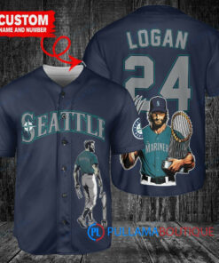 Seattle Mariners x Wolverine Logan with Trophy Custom Baseball Jersey Royal