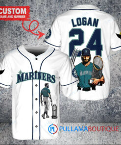 Seattle Mariners x Wolverine Logan with Trophy Custom Baseball Jersey White