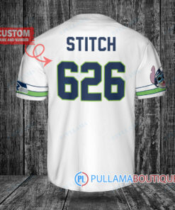 Seattle Seahawks Stitch Custom Baseball Jersey White