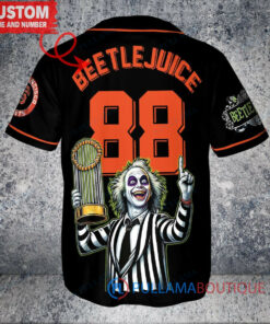 SF Giants Beetlejuice Halloween World Series Trophy Baseball Jersey Black