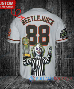 SF Giants Beetlejuice Halloween World Series Trophy Baseball Jersey Gray