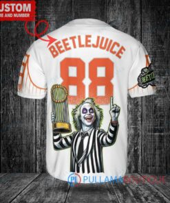 SF Giants Beetlejuice Halloween World Series Trophy Baseball Jersey White