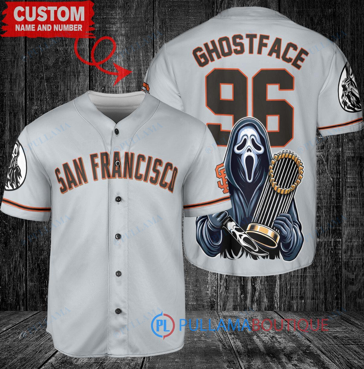 Colorado Rockies x Ghostface Scream Halloween Halloween with World Series Trophy Custom Baseball Jersey White