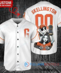 SF Giants Jack Skellington Sally World Series Trophy Baseball Jersey White