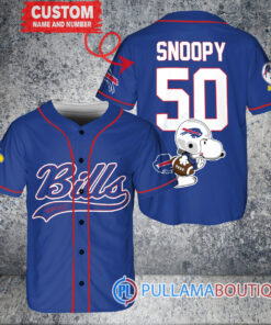 Snoopy Buffalo Bills Custom Baseball Jersey Royal