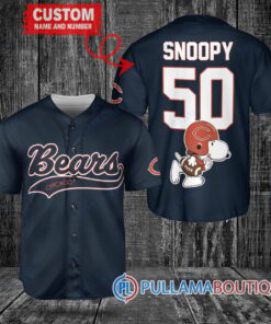 Snoopy Chicago Bears Custom Baseball Jersey Navy