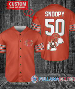 Snoopy Chicago Bears Custom Baseball Jersey Orange