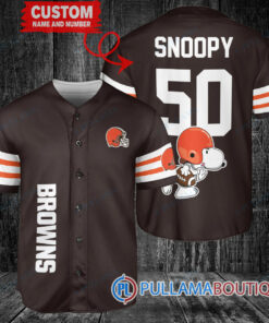 Snoopy Cleveland Browns Custom Baseball Jersey Browns