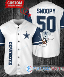 Snoopy Dallas Cowboys  Custom Baseball Jersey White