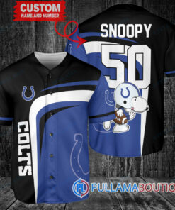 Snoopy Indianapolis Colts Custom Baseball Jersey Black – Royal