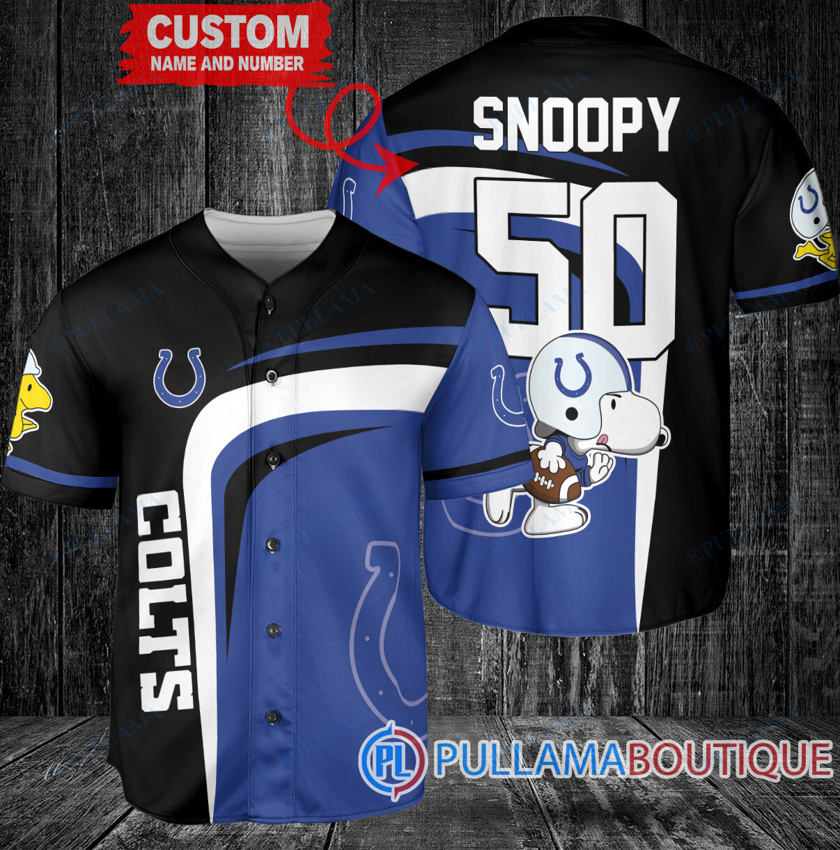 Snoopy Detroit Lions  Custom Baseball Jersey Light Blue