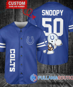 Snoopy Indianapolis Colts  Custom Baseball Jersey Royal