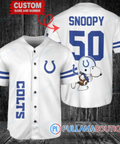 Snoopy Indianapolis Colts  Custom Baseball Jersey White