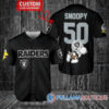 Snoopy Las Vegas Raiders Custom Baseball Jersey White