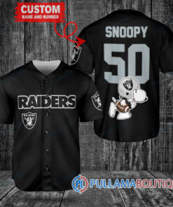 Snoopy Las Vegas Raiders Custom Baseball Jersey Black