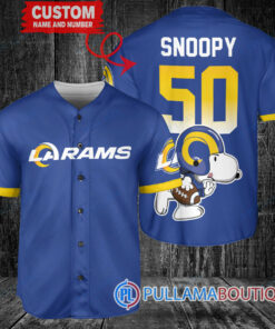 Snoopy Los Angeles Rams Custom Baseball Jersey Royal