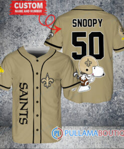 Snoopy New Orleans Saints Custom Baseball Jersey Sand