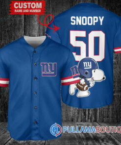 Snoopy New York Giants Custom Baseball Jersey Royal