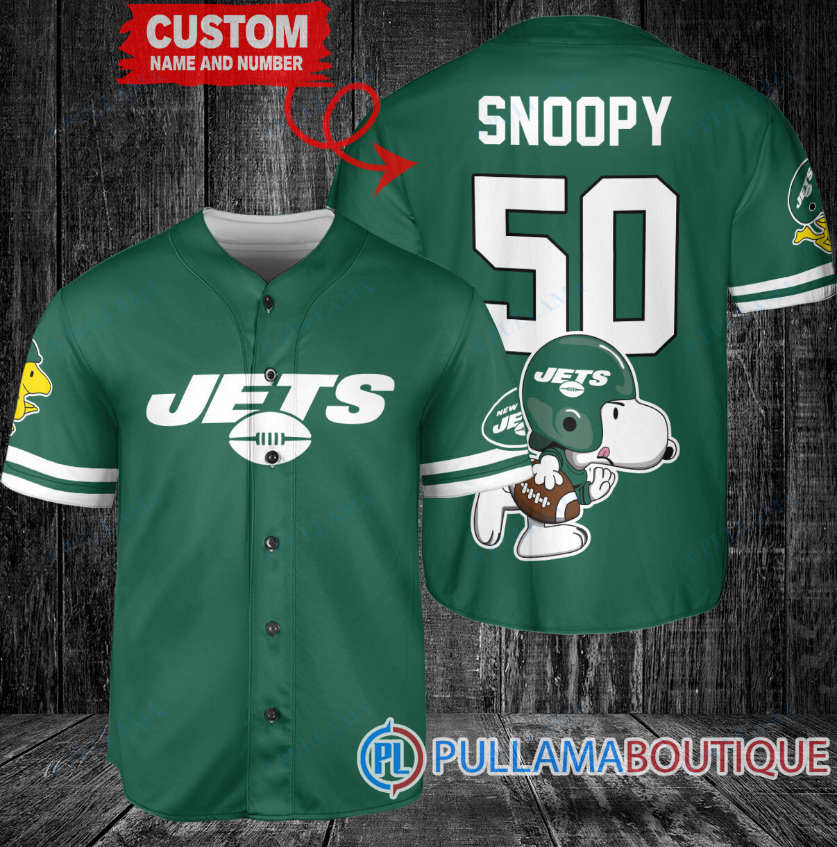 Snoopy New England Patriots Custom Baseball Jersey Navy