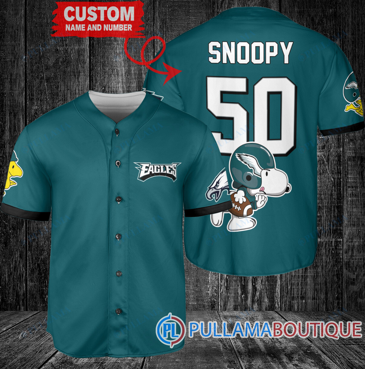 Snoopy Atlanta Falcons  Custom Baseball Jersey White