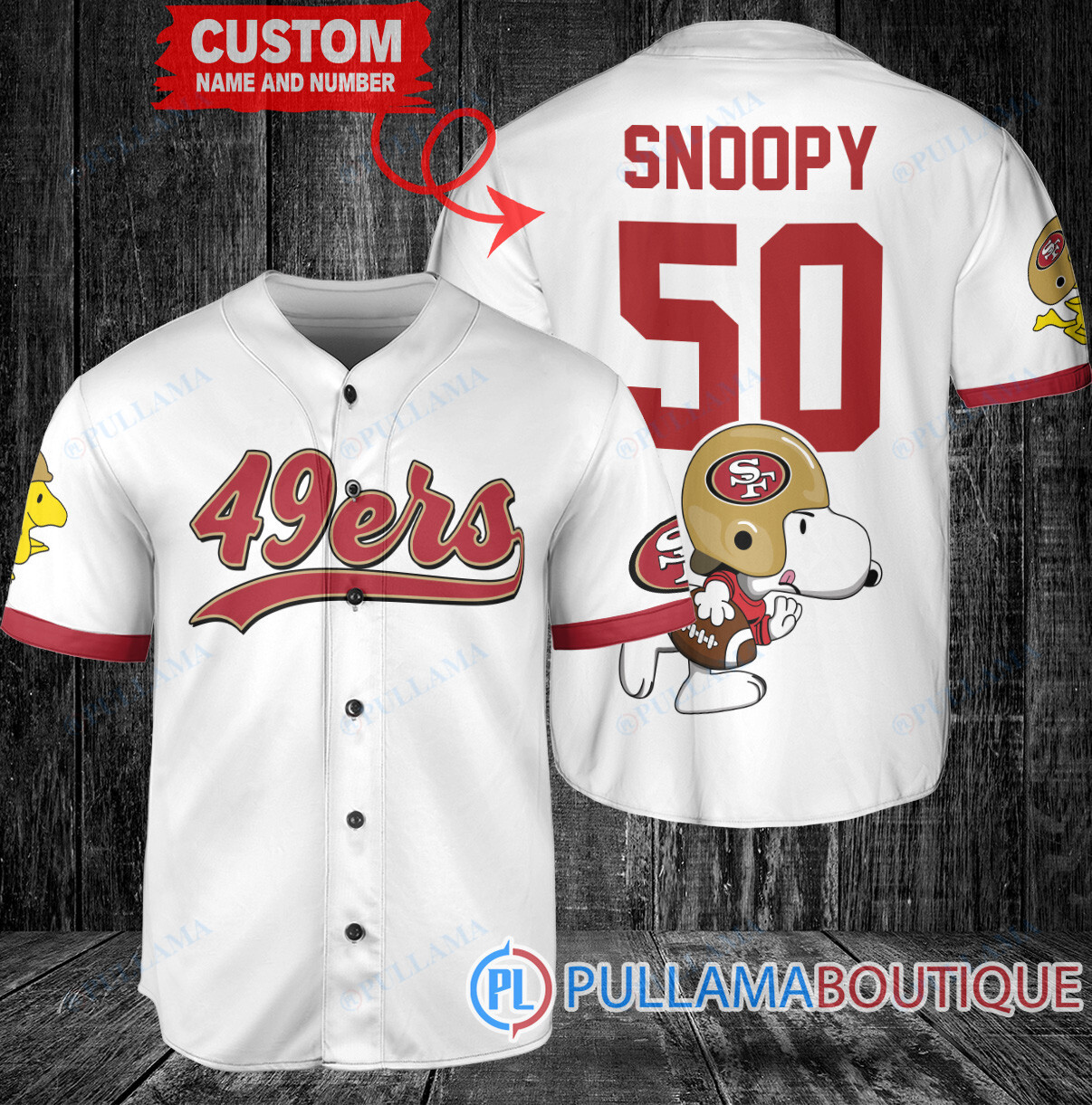 Snoopy Philadelphia Eagles  Custom Baseball Jersey White