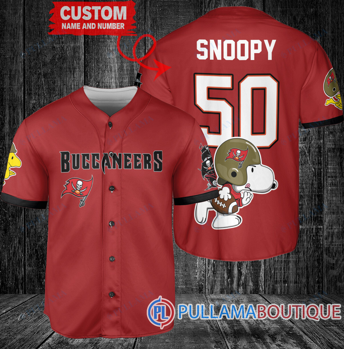 Snoopy Green Bay Packers Custom Baseball Jersey Green