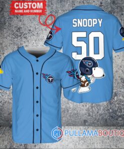 Snoopy Tennessee Titans Custom Baseball Jersey Blue